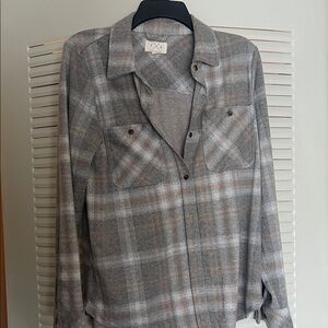 Thread & Supply Gray and White Plaid Shirt/shacket
